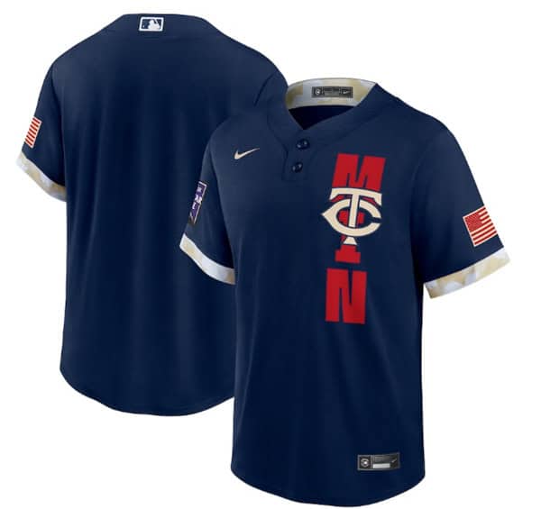 Minnesota Twins Blank 2021 Navy All-Star Cool Base Stitched Jersey