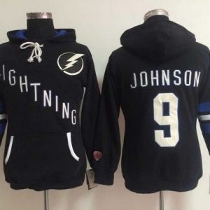 Tampa Bay Lightning #9 Tyler Johnson Black Old Time Heidi NHL Hoodie