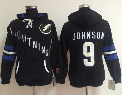 Tampa Bay Lightning #9 Tyler Johnson Black Old Time Heidi NHL Hoodie