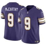 Minnesota Vikings #9 J.J. McCarthy Purple 2024 Draft F.U.S.E. Throwback Vapor Untouchable Limited Stitched Jersey