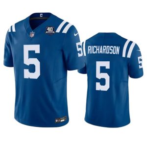 Indianapolis Colts #5 Anthony Richardson Blue 2023 F.U.S.E 40th Anniversary Vapor Untouchable Stitched Jersey