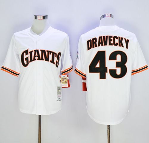 Mitchell And Ness Giants #43 Dave Dravecky Stitched White Throwback Jersey