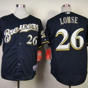 Brewers #26 Kyle Lohse Navy Blue Cool Base Stitched Jersey