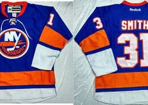 Islanders #31 Billy Smith Baby Blue Home Stitched Jersey