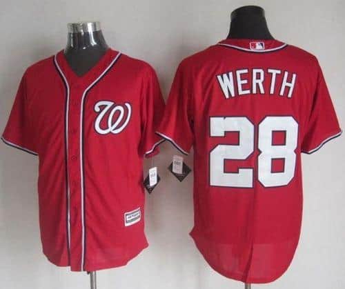 Nationals #28 Jayson Werth Red New Cool Base Stitched Jersey
