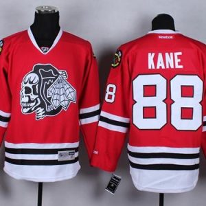 Blackhawks #88 Patrick Kane Red(White Skull) Stitched Jersey