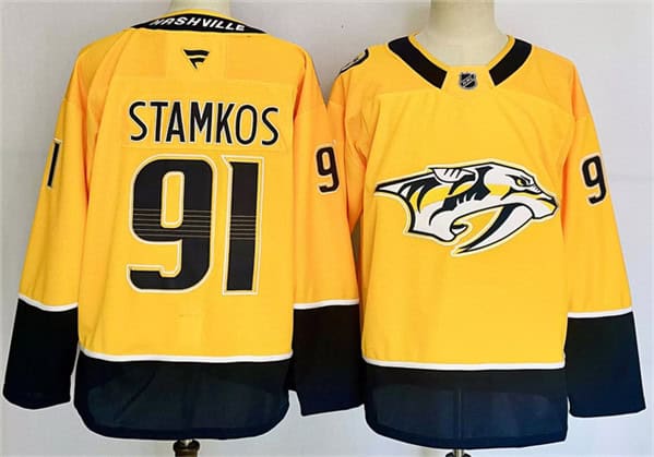 Nashville Predators #91 Steven Stamkos Gold 2024-25 Home Stitched Jersey