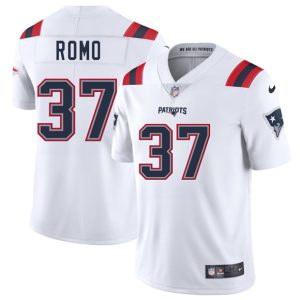 New England Patriots #37 Parker Romo White 2025 Vapor Limited Stitched Jersey