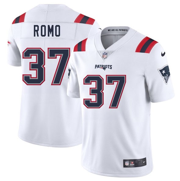 New England Patriots #37 Parker Romo White 2025 Vapor Limited Stitched Jersey