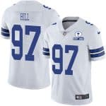 Dallas Cowboys #97 Trysten Hill White With Est 1960 Patch Limited Stitched Jersey