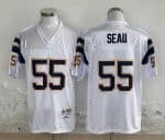 Los Angeles Chargers #55 Junior Seau White Throwback Stitched Jersey