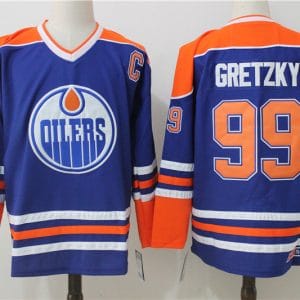 Edmonton Oilers #99 Wayne Gretzky Royal Throwback CCM Stitched Jersey