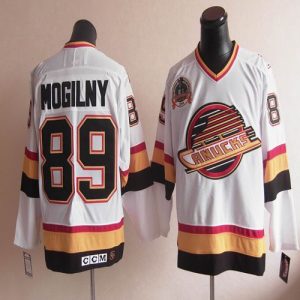 Canucks #89 Alexander Mogilny Stitched White CCM Throwback Jersey