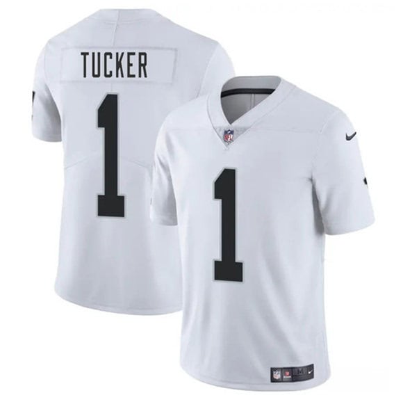Las Vegas Raiders #1 Tre Tucker White 2025 Vapor Stitched Jersey