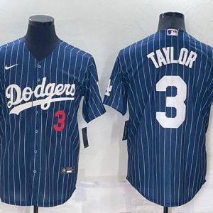 Los Angeles Dodgers #3 Chris Taylor Navy Cool Base Stitched Baseball Jersey