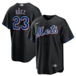 New York Mets #23 Javier B¨¢ez 2022 Black Cool Base Stitched Baseball Jersey