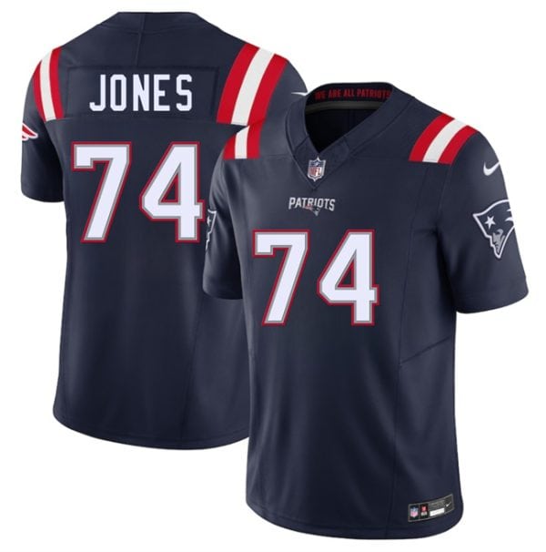 New England Patriots #74 Caleb Jones Navy 2025 F.U.S.E. Vapor Limited Stitched Jersey