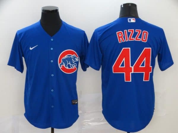Chicago Cubs #44 Anthony Rizzo Blue Cool Base Stitched Jersey