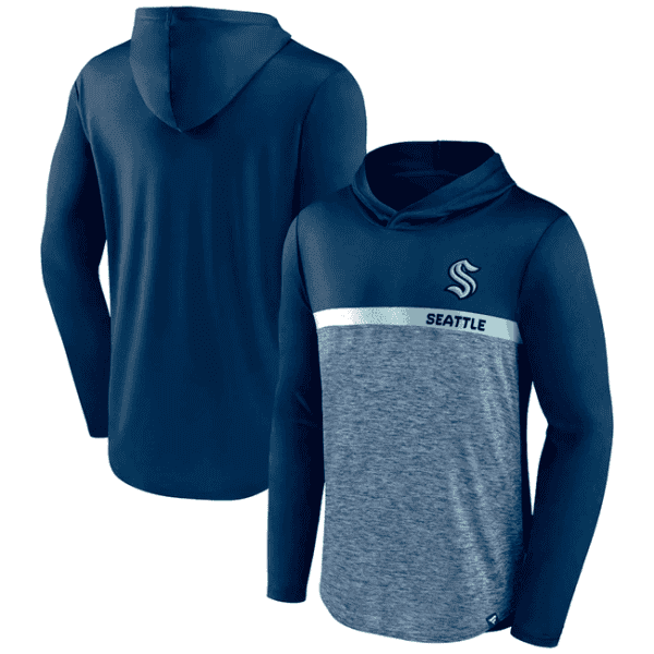 Seattle Kraken Deep Sea Blue Podium Defender Pullover Hoodie