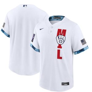 Milwaukee Brewers 2021 White All-Star Cool Base Stitched Jersey