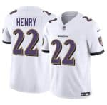 Baltimore Ravens #22 Derrick Henry 2023 F.U.S.E. White Vapor Limited Jersey