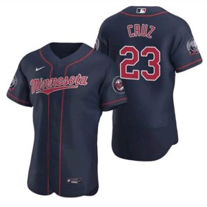 Minnesota Twins White #23 Nelson Cruz Navy Flex Base Stitched Jersey