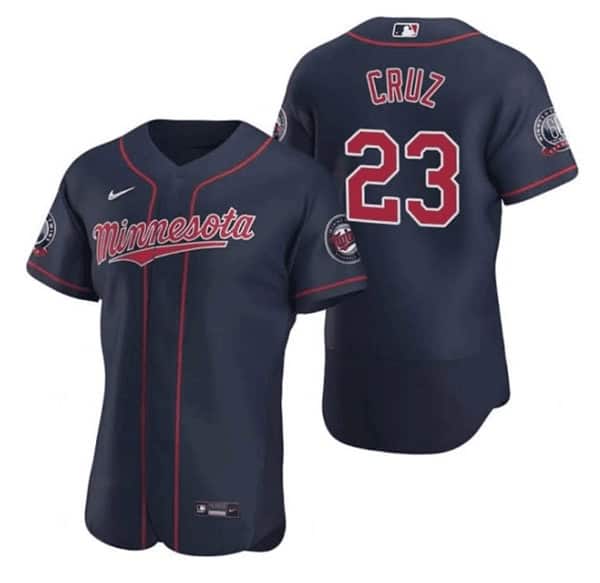Minnesota Twins White #23 Nelson Cruz Navy Flex Base Stitched Jersey