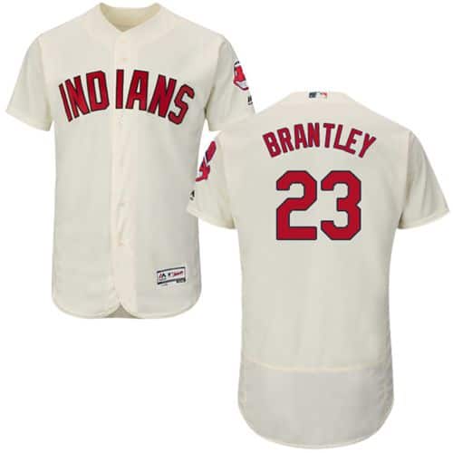 Indians #23 Michael Brantley Cream Flexbase Authentic Collection Stitched Jersey