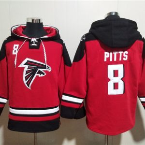 Atlanta Falcons #8 Kyle Pitts Red Ageless Must-Have Lace-Up Pullover Hoodie
