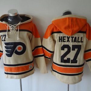 Flyers #27 Ron Hextall Cream Sawyer Hooded Sweatshirt Stitched Jersey