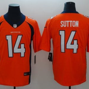 Broncos #14 Courtland Sutton Orange Vapor Untouchable Limited Stitched Jersey