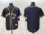 Toronto Blue Jays Blank Black Gold Cool Base Stitched Jersey