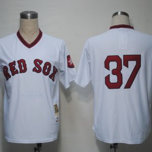 Mitchell And Ness Red Sox #37 Bill Lee White Stitched Throwback Jersey