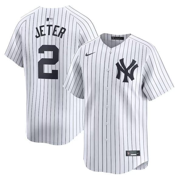 New York Yankees #2 Derek Jeter White Home Limited Stitched Jersey