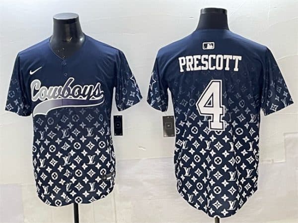 Dallas Cowboys #4 Dak Prescott Navy Limited Stitched Jersey