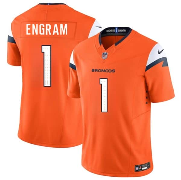 Denver Broncos #1 Evan Engram Orange 2025 F.U.S.E. Vapor Limited Stitched Jersey
