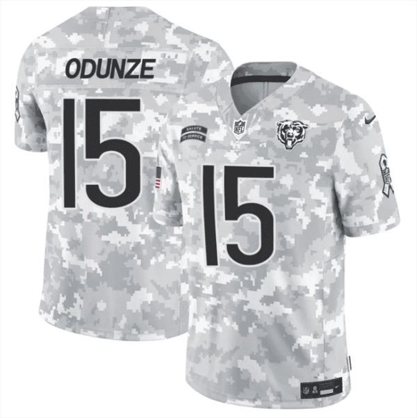 Chicago Bears #15 Rome Odunze 2024 F.U.S.E Arctic Camo Salute To Service Limited Stitched Jersey