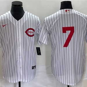 Cincinnati Reds #7 Spencer Steer White Field Of Dreams Stitched Jersey