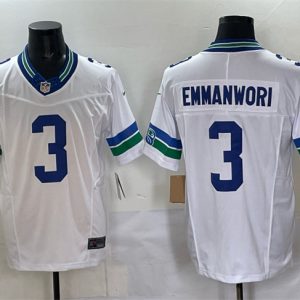 Seattle Seahawks #3 Nick Emmanwori White F.U.S.E. Throwback Vapor Limited Football Stitched Jersey
