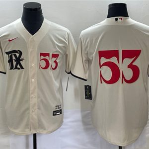 Texas Rangers #53 Adolis Garc¨ªa Cream 2023 City Connect Cool Base With Patch Stitched Jersey