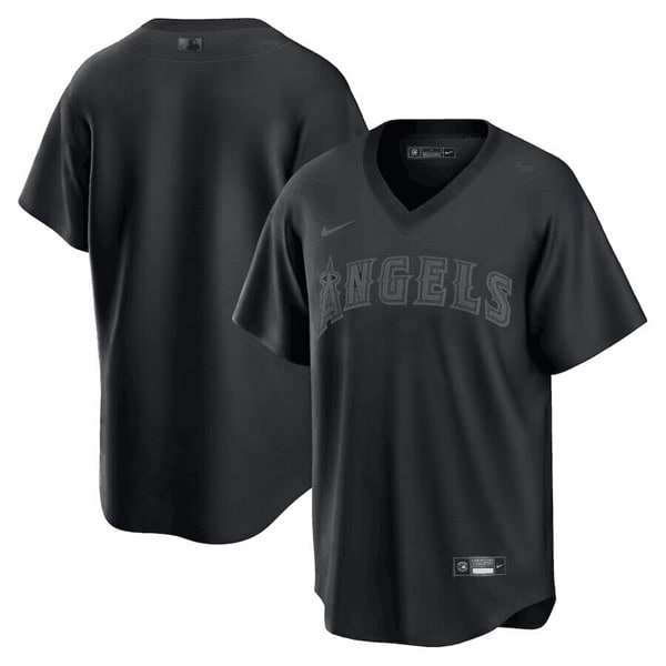 Los Angeles Angels Black Cool Base Black Fashion Stitched Jersey