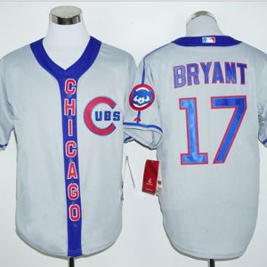 Cubs #17 Kris Bryant Grey Cooperstown Stitched Jersey