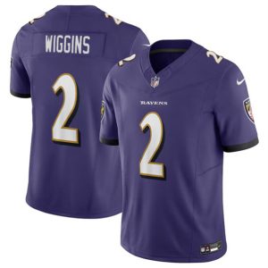 Baltimore Ravens #2 Nate Wiggins Purple 2024 Draft F.U.S.E. Vapor Limited Jersey
