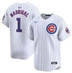 Chicago Cubs #1 Nick Madrigal White 2024 Home Limited Stitched Jersey