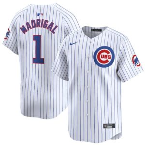 Chicago Cubs #1 Nick Madrigal White 2024 Home Limited Stitched Jersey