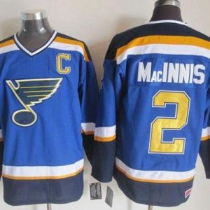 Blues #2 Al MacInnis Light Blue CCM Throwback Stitched Jersey
