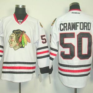 Blackhawks #50 Corey Crawford White Stitched Jersey