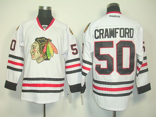 Blackhawks #50 Corey Crawford White Stitched Jersey