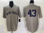 New York Yankees #43 Jonathan Lo¨¢isiga Gray Cool Base Stitched Jersey