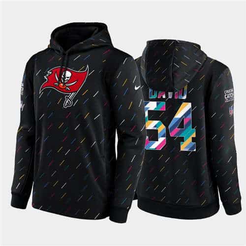 Tampa Bay Buccaneers #54 Lavonte David 2021 Charcoal Crucial Catch Therma Pullover Hoodie